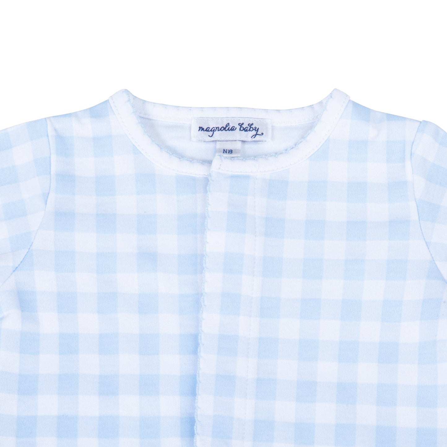 Magnolia Baby - Baby Checks Footie - Blue