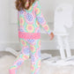 RuffleButts + RuggedButts - Baby Girls Rainbow Kaleidoscope Hearts Bamboo Viscose Footed Ruffle One Piece Pajama