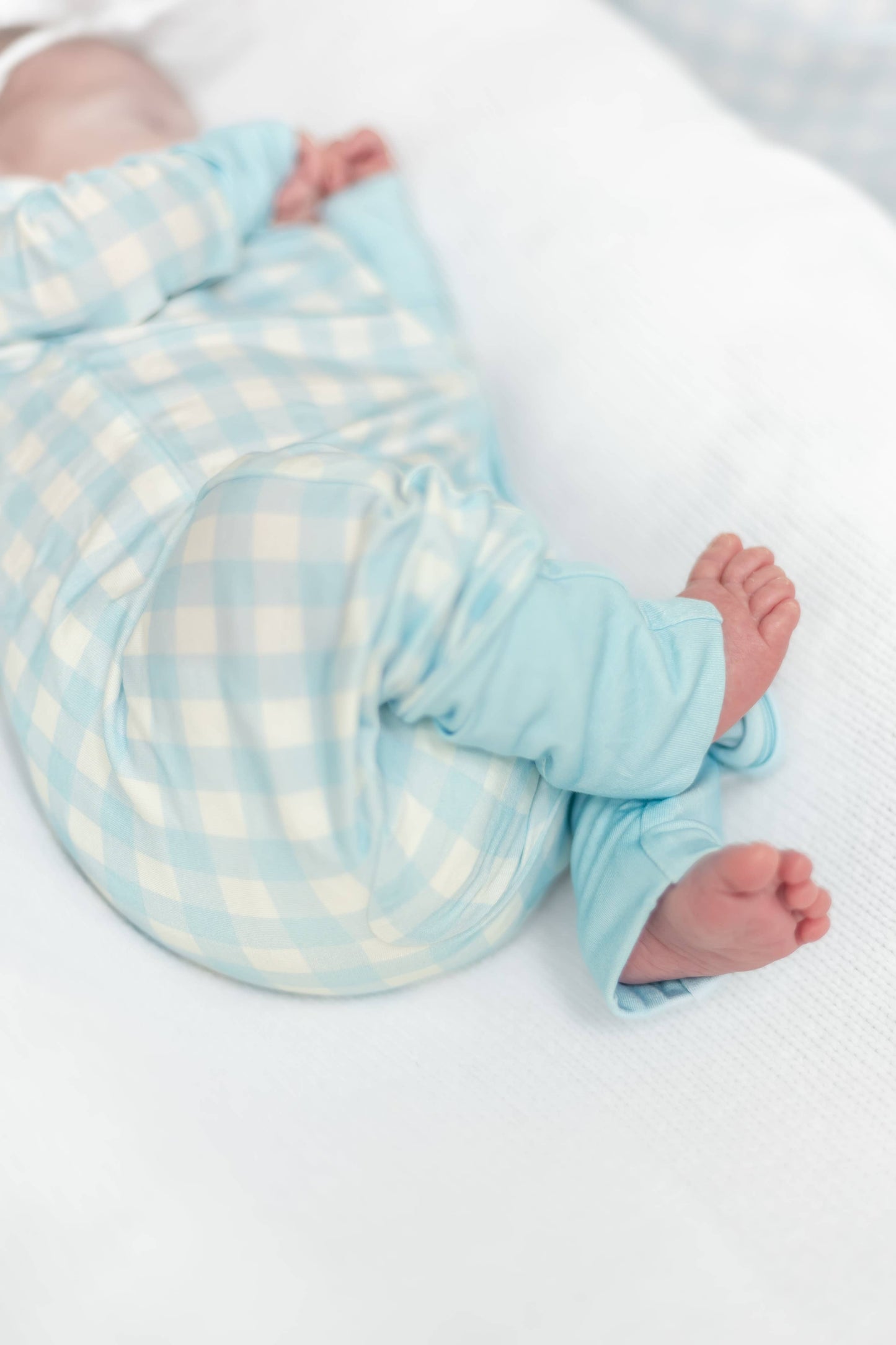 Gracie's Closet - Blue Gingham Bamboo Romper