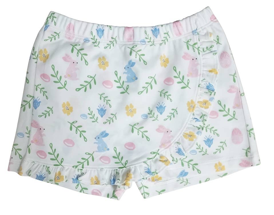 Marco and Lizzy - Girl's skort Easter floral with Bunnies