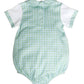 Marco and Lizzy - Green and blue checks Baby Boy romper-Cherry Blossom