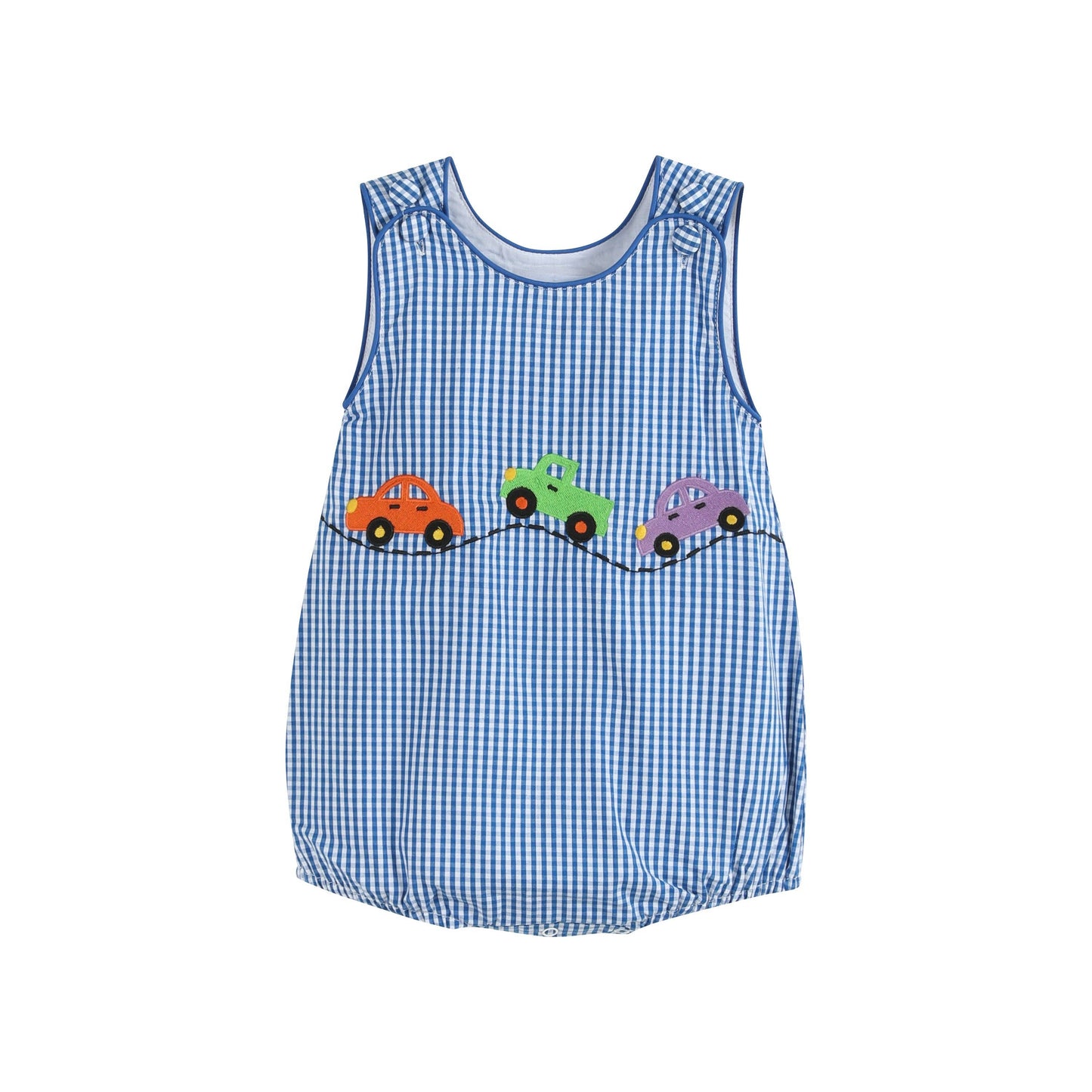 Lil Cactus - Dark Blue Gingham Car Romper