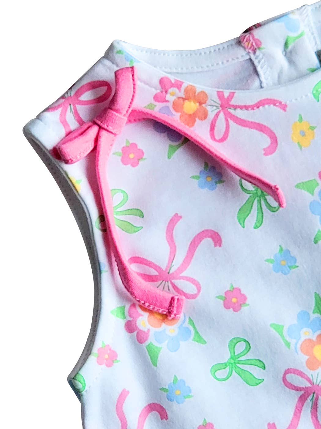 Marco and Lizzy - Bows & Flowers Baby Girl Popover Pima Cotton