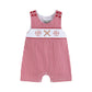 Lil Cactus - Red Gingham Baseball Smocked Shortalls