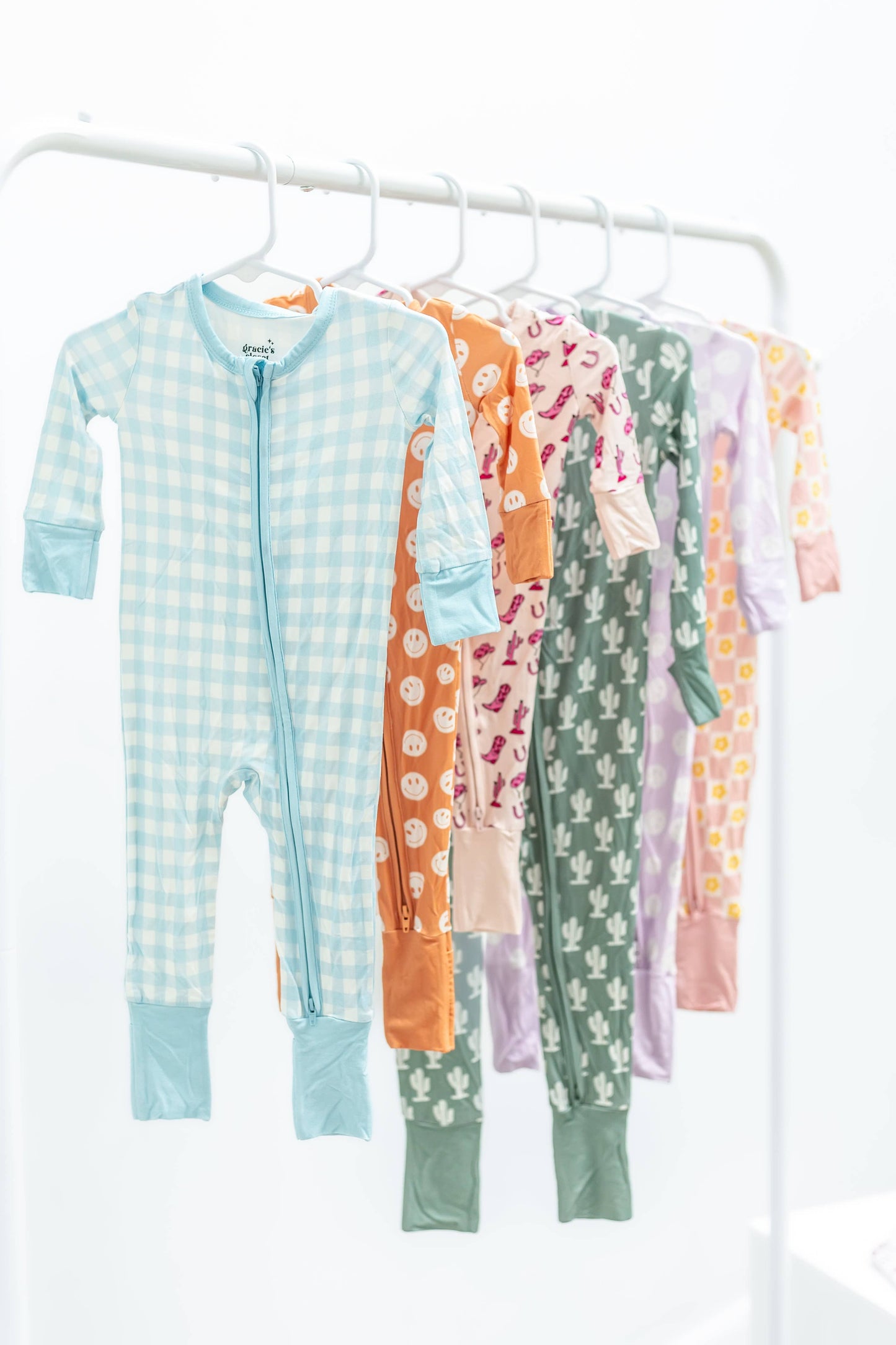 Gracie's Closet - Blue Gingham Bamboo Romper