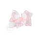 Beyond Creations, LLC - EMBROIDERED BOW CROCHET EDGE HAIR BOW ON ALLIGATOR CLIP