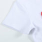 Lil Cactus - White Crawfish Smocked Tee and Denim Look Shorts Set