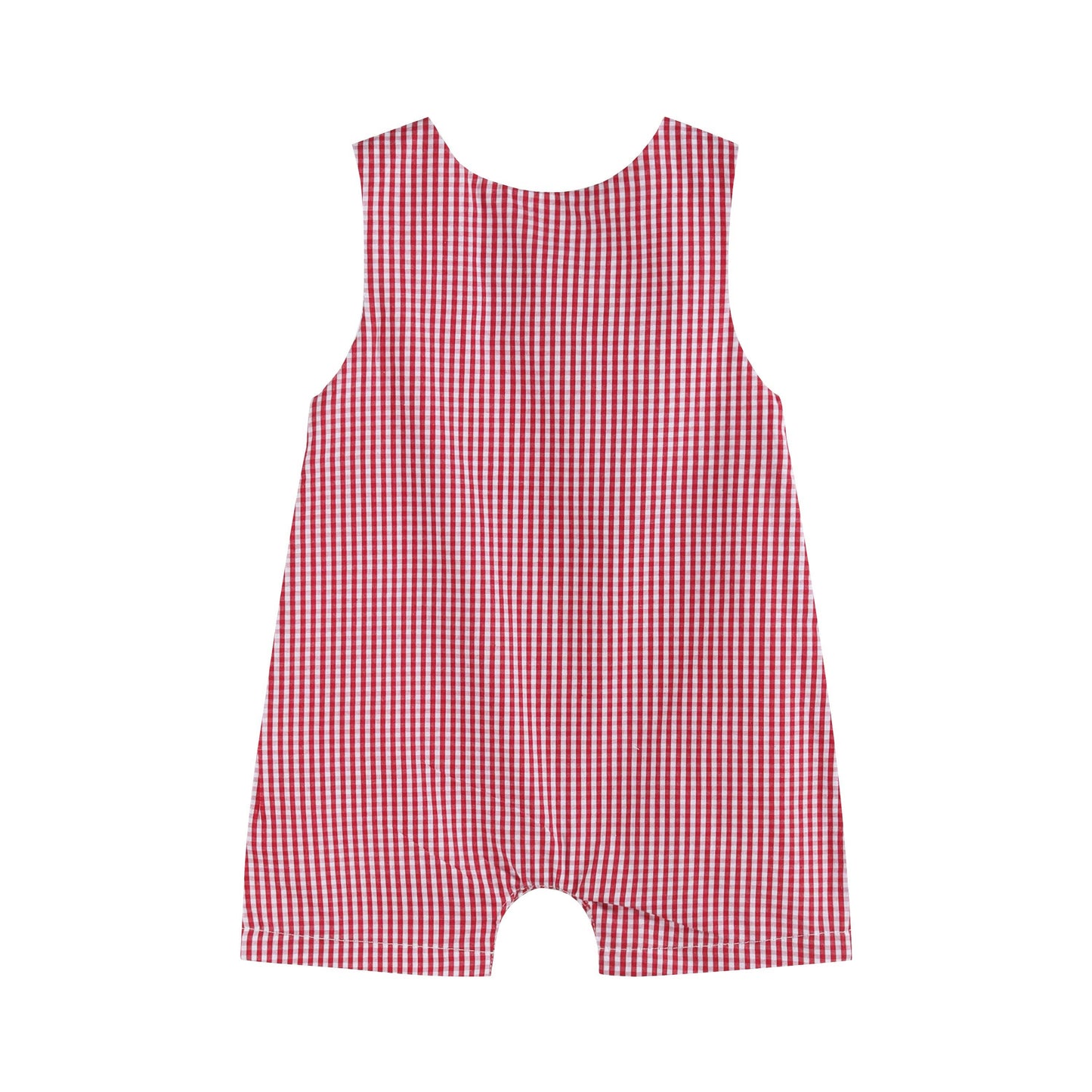 Lil Cactus - Red Gingham Baseball Smocked Shortalls