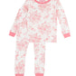 RuffleButts + RuggedButts - Toddler Girls Pink Butterfly Garden Toile Bamboo Viscose Ruffle Long Sleeve Pajama Set