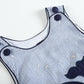 Lil Cactus - Blue Seersucker Whale Applique Baby Bubble Romper