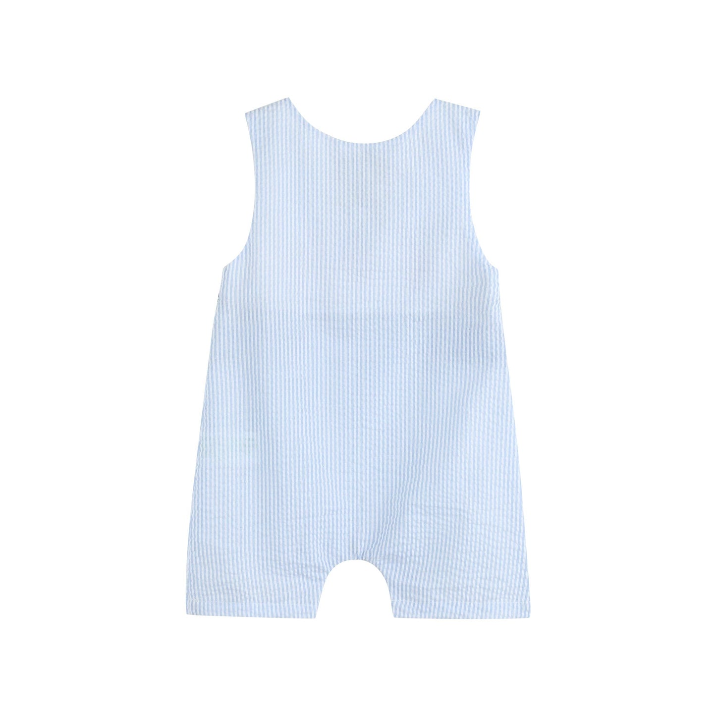 Lil Cactus - Blue Stripe Crawfish Smocked Shortalls