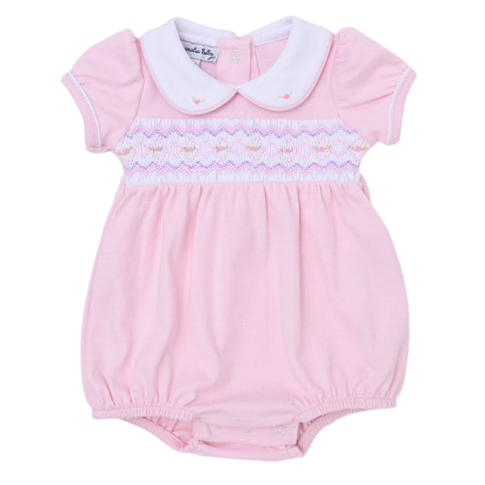 Magnolia Baby - Hazel Smocked Bubble - Pink