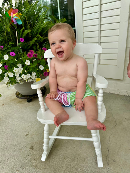Seersucker Color Block Swim Shorts