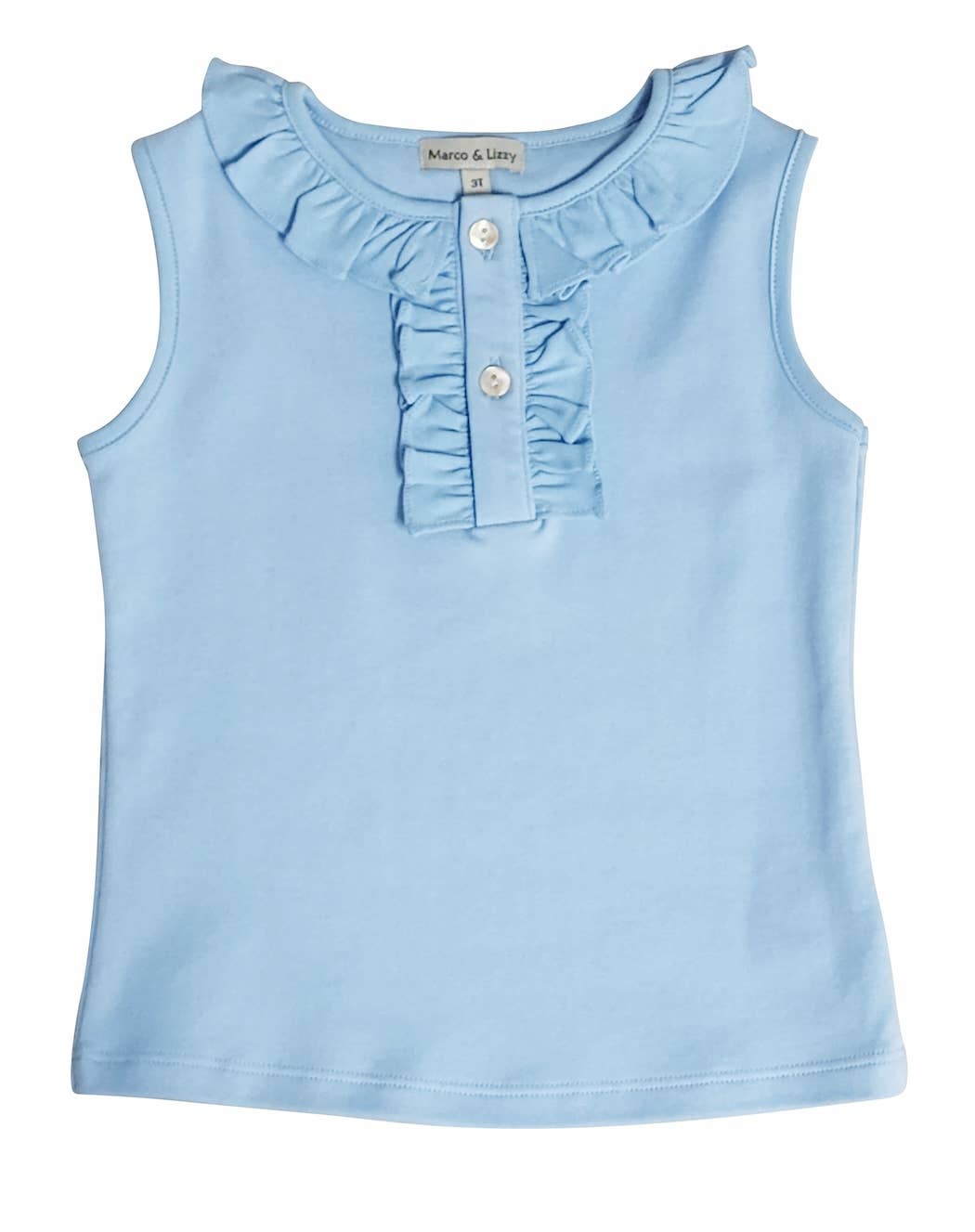 Marco and Lizzy - Girl's Light Blue Pima cotton top