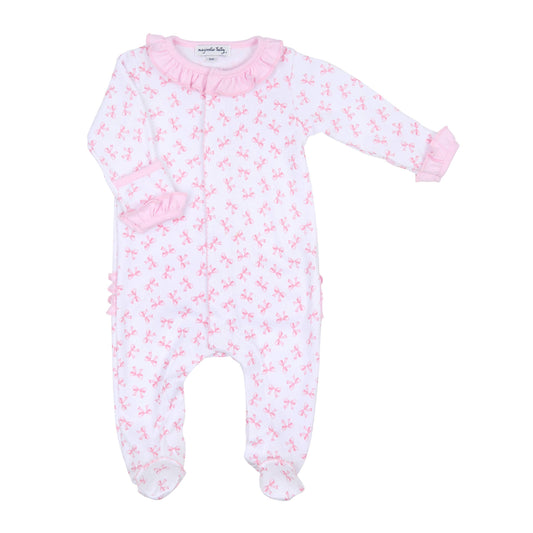 Magnolia Baby - Baby Bows Printed Ruffle Footie