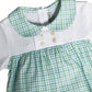 Marco and Lizzy - Green and blue checks Baby Boy romper-Cherry Blossom