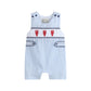 Lil Cactus - Blue Stripe Crawfish Smocked Shortalls