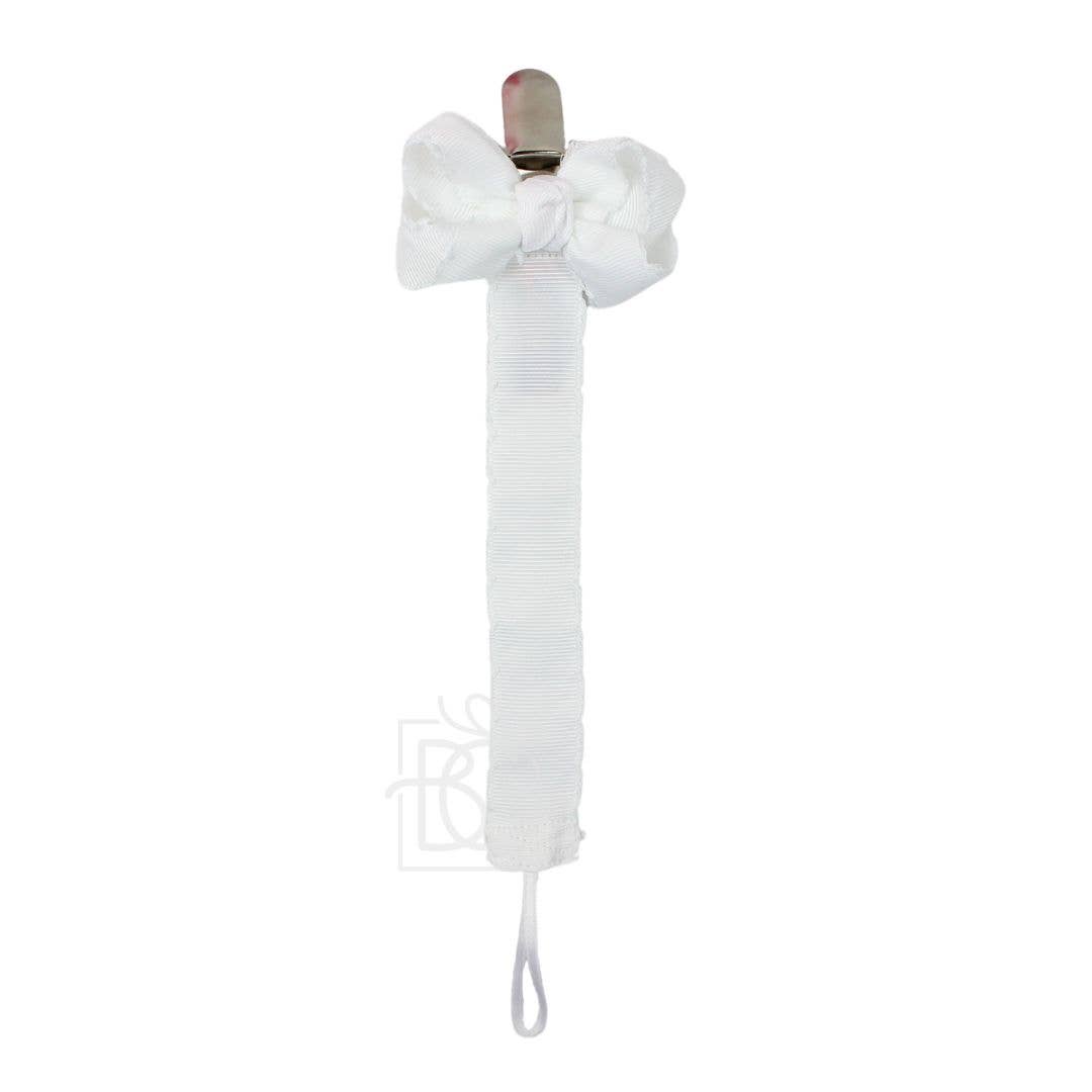 Beyond Creations, LLC - Crochet Edge Grosgrain Pacifier Clip w/ Detachable Bow