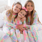 RuffleButts + RuggedButts - Girls Rainbow Kaleidoscope Hearts Bamboo Viscose Ruffle Long Sleeve Pajama Set